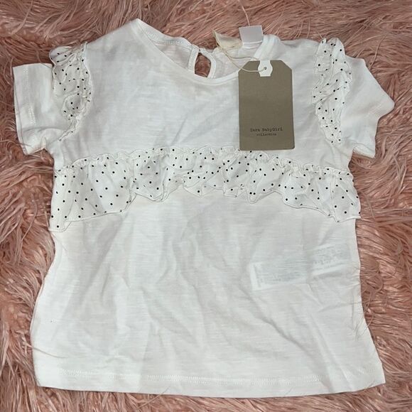 Zara Other - Zara baby girl shirt white polka dots